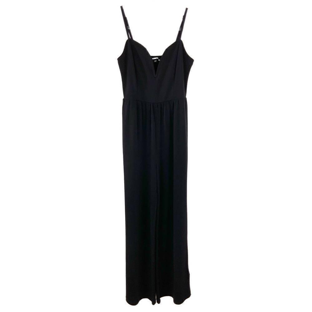 Express Black Sleeveless Boned Sweetheart Smocked Jumpsuit XS